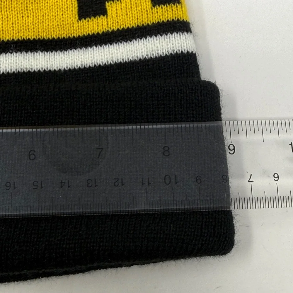 Rare NOFX Last Ditch Effort Tour Beanie Black Yellow White Cuffed Knit Band Hat